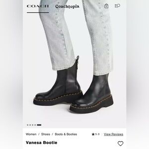 Coach Vanesa Leather Bootie - Size 39